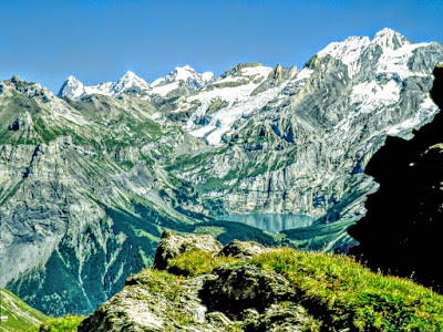 Adelboden Bonderspitz Blick Öschinensee Eiger Mönch Jungfrau Berner Oberland Schweiz