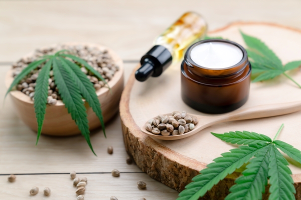 legalized-cannabis-skincare-product-features-with-set-cbd-oil-bottles