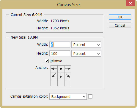 Pilih Image > Canvas size pada menu tool photoshop