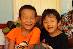 Two Burmese Boys at Sule Pagoda, Yangon, Burma