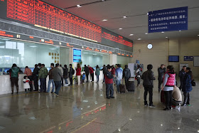 ticket windows at Guangzhou South Train Station in China