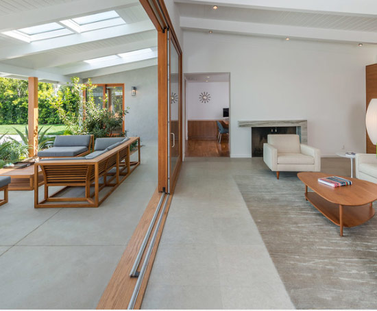 Porcelain tiles in an indoor outdoor setting