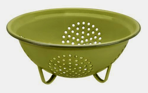  Cinsa 312036 Trend Ware Enamel on Steel Colander, 8-1/2-Inch, Green Tea