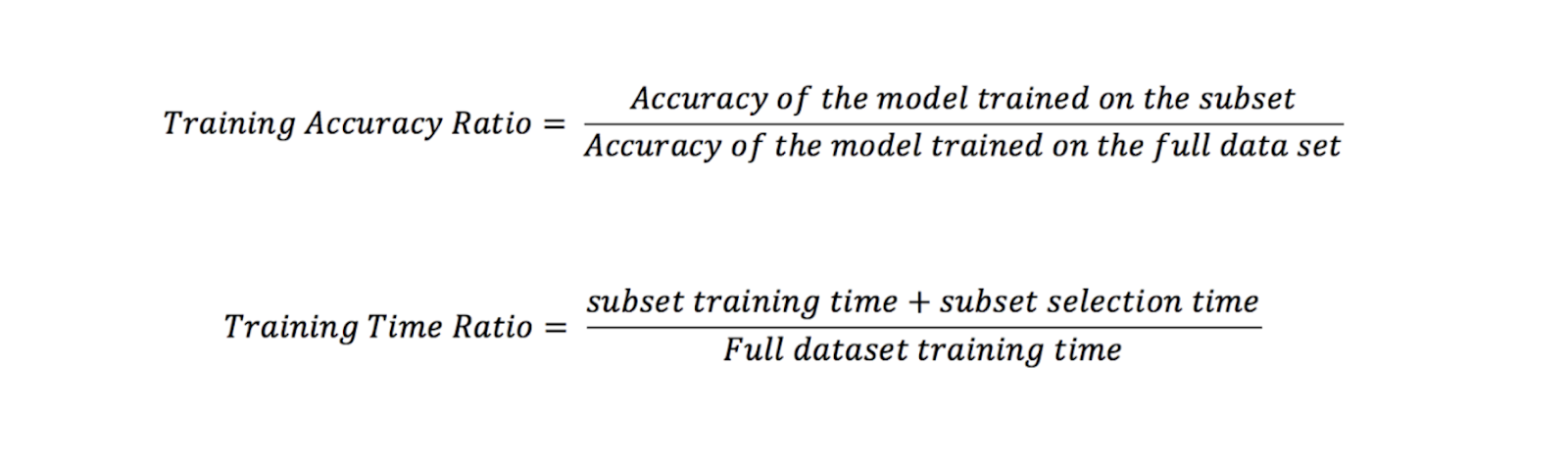 Training accuracy to training time equation