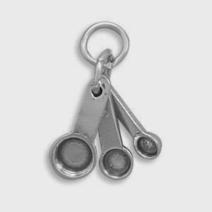3-D Measuring Spoons Charm Sterling Silver, Made in the USA