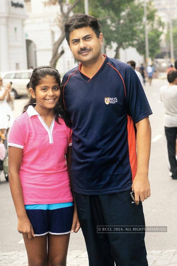 Anil Shukla with Radhika during the Raahgiri Day, in Delhi.<br /> 