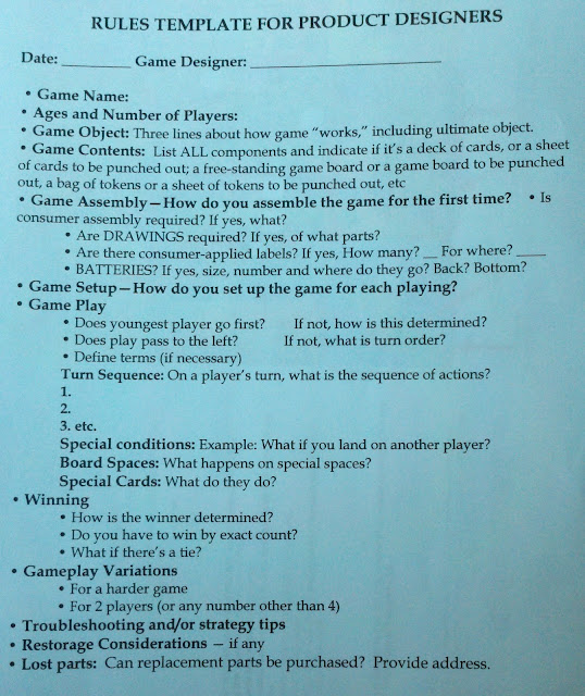 Rulebook template by Mike Gary of Hasbro