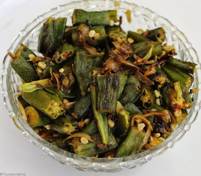 Bhindi Masala Recipe | Easy Maharashtrian Okra fry with Goda Masala | Bhendi Fry with Goda Masala | Easy stir fried veggies | Written by Kavitha Ramaswamy of Foodomania.com