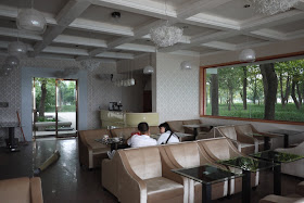 inside a cafe on Autumn Island in Changsha's LIeshi Park