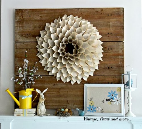 Spring Mantel with DIY Wooden Wall Art! by Crafty Journal  