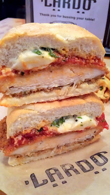 The next Chefwich, featuring chef Chris DiMinno, formerly of Clyde Common. This sandwich has apparently been dubbed Arthur Avenue Called and is comprised of breaded chicken, marinara, mozzarella, parm sauce, soft hoagie... essentially yes a chicken parmesan sandwich!