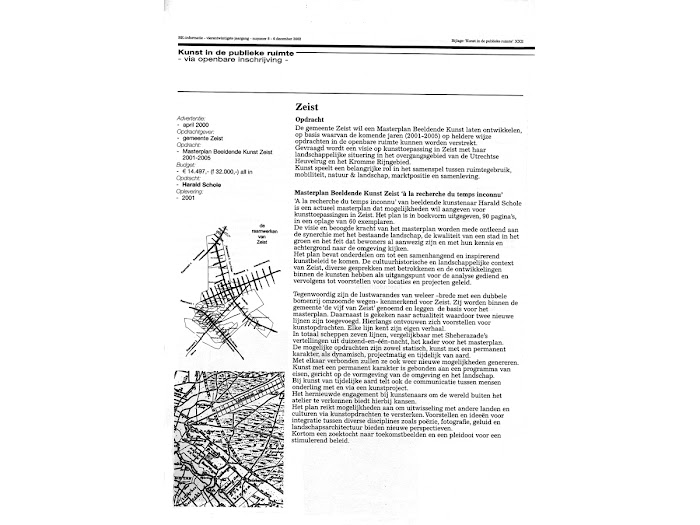 harald schole, masterplan visual arts : à la recherche du temps inconnu, 2001, zeist