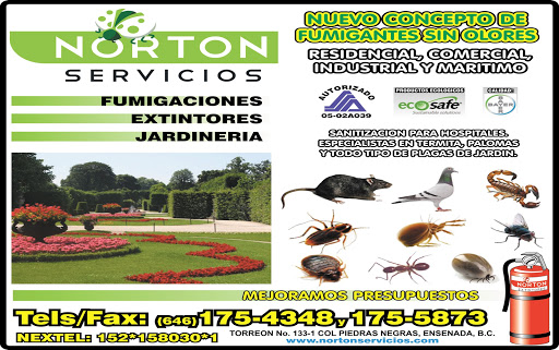 Norton Fumigaciones, Jardineria y Extintores, Calle Torreon 133, Piedras Negras, 22830 Ensenada, B.C., México, Servicios | BC