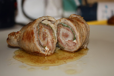 Saltimbocca alla Romana Saltimbocca alla Romana cortado ao meio