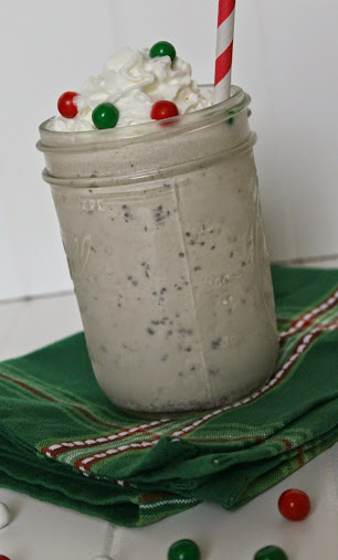 Candy Crunch Milkshake Recipe - a cold, creamy treat with hints of chocolate-coated candies in each sip.