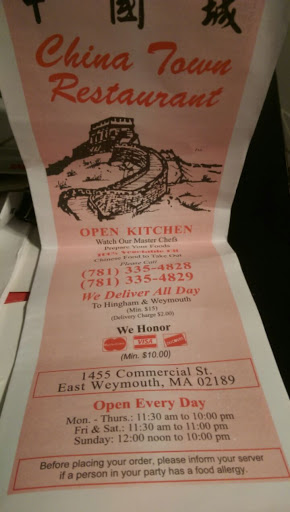 Chinese Restaurant «Chinatown Restaurant», reviews and photos, 1455 Commercial St, Weymouth, MA 02189, USA
