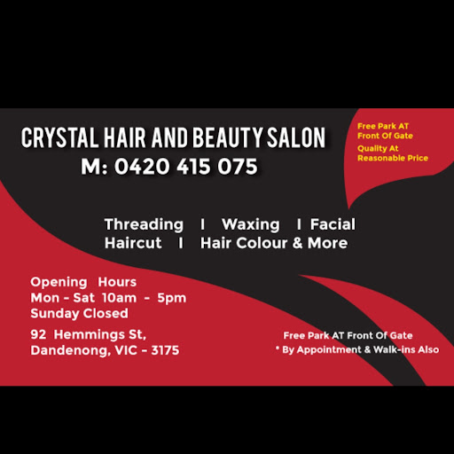 Crystal hair and beauty salon.