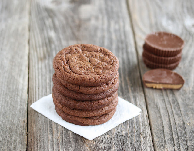 photo of a stack of Peanut Butter Cup Cookies