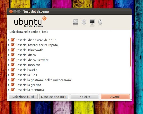 ubuntu test del sistema