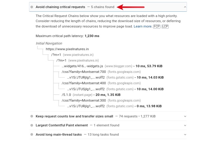 How to Fix the "Avoid Chaining Critical Requests" On Blogger Website in 2021