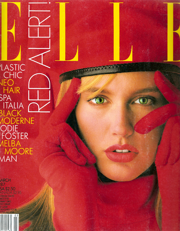 Ashley Richardson para Elle USA, marzo 1987 (portada)