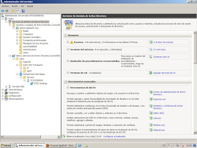 Configuración tras la promoción a controlador de dominio en Windows Server 2008 