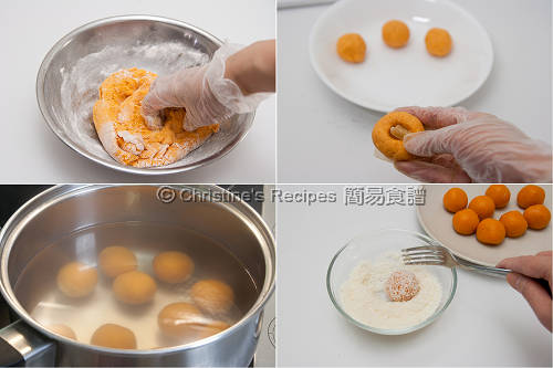 番薯流心湯圓製作圖Sweet Potato Glutinous Rice Balls Procedures