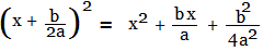 Expanded expression of (x + b/2a)^2