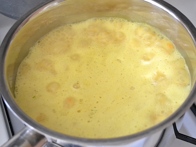 lentils boiling in pot 