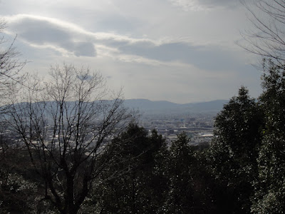 Late afternoon view of Kyoto from a quarter of the way up