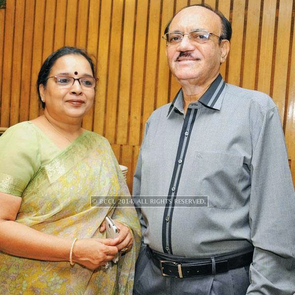 CK Khanna, vice president, DDCA with wife, Shashi  during the birthday party of former cricketer and ex-MP, Chetan Chauhan, held in Delhi.