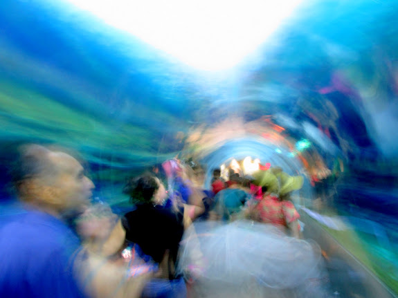 15-second handheld exposure on the moving walkway