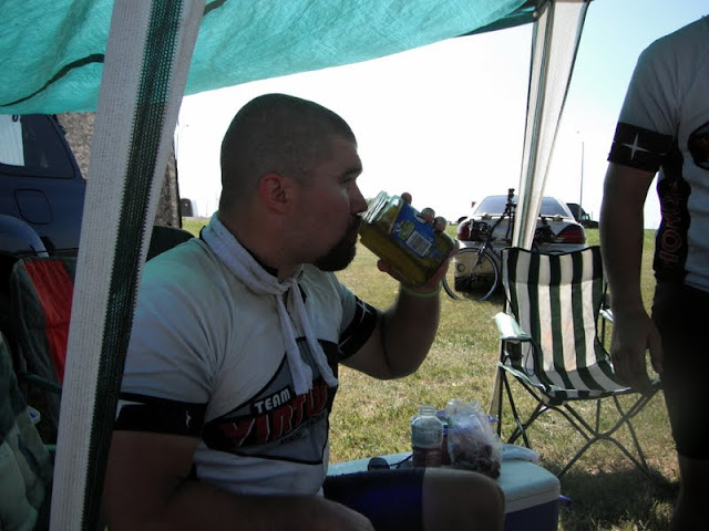 Drinking Pickle Juice at Dirty Kanza