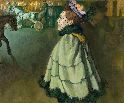 Louis Anquetin - Woman at the Champs-Elysees by night.
