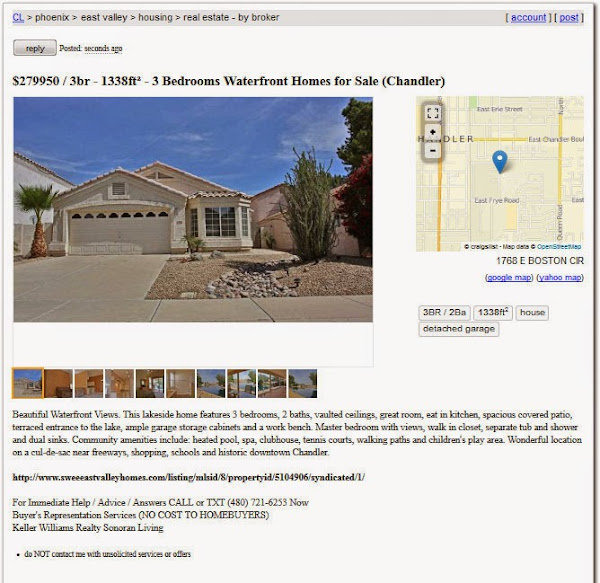Marketing Plan for Selling Home in Phoenix AZ - Craiglist