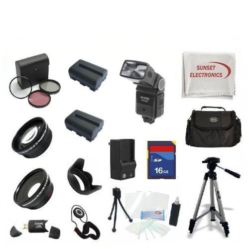 Advanced Prime Time Acessory Package For The Sony Alpha DSLR-A500 DSLR-A550 DSLR-A100, DSLR-A200, DSLR-A300, DSLR-A350, DSLR-A700, DSLR-A900 Kit Includes 16Gb High Speed Memory Card, 2 Extended Life Batteries, rapid AC/DC Charger, Dedicated TTL Flash, Wide Angle Lens, 2X Telephoto Lens, Filter Kit, Flower Lens Hood, Deluxe Carrying Case + More All Lenses Will Fit The Following Sony Lenses 18-70mm, 18-55mm, 75-300mm, 55-200mm, 50mm, 100mm