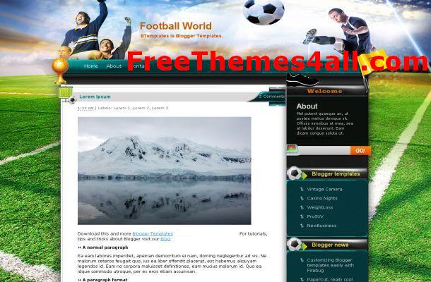 Free Blogger Soccer Team Theme Template Free Blogger Soccer Team Theme Template