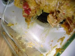 The King Ranch Chicken Pan after using Pam