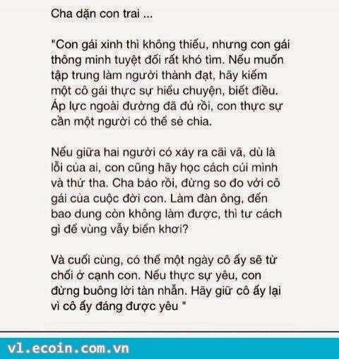 Hãy nhớ lời cha dặn nhé..