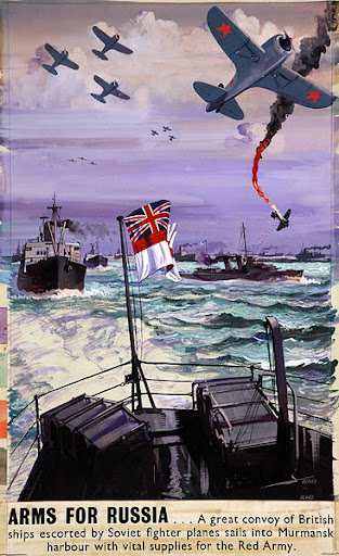 A British wartime poster about the Arctic convoys