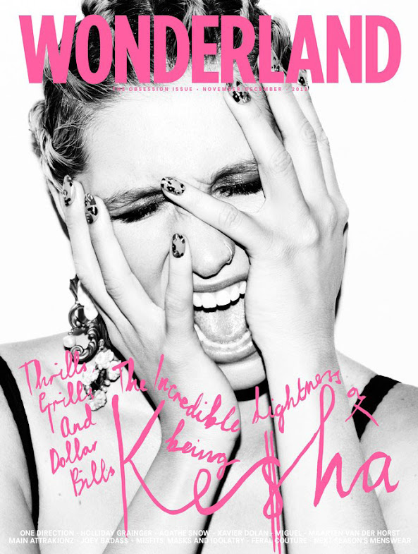 Ke$ha portada de  Wonderland Magazine (noviembre-diciembre 2012)