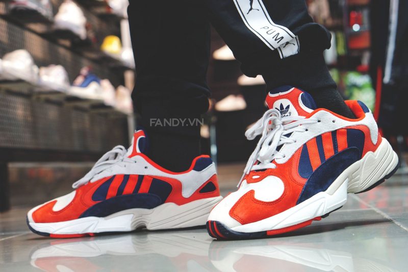 giay adidas yung 1 white red