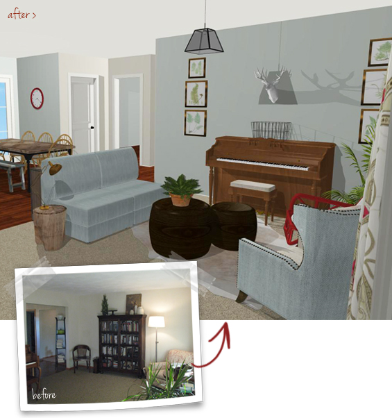Entry Room Virtual Makeover After