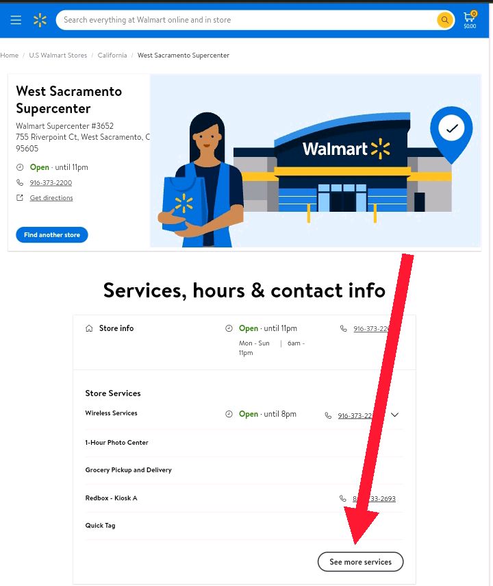 How to find Walmart customer service opening and closing hours nearest to you via Walmart Store Finder-9