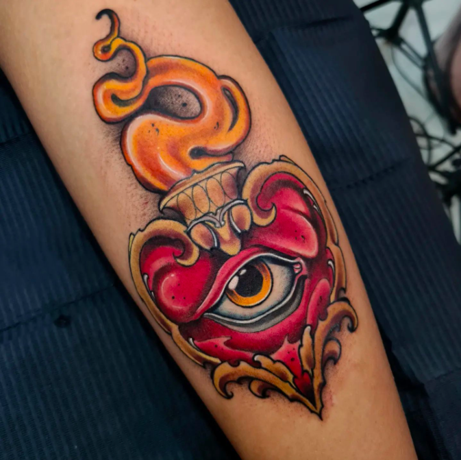 Eye With Flame Tattoo