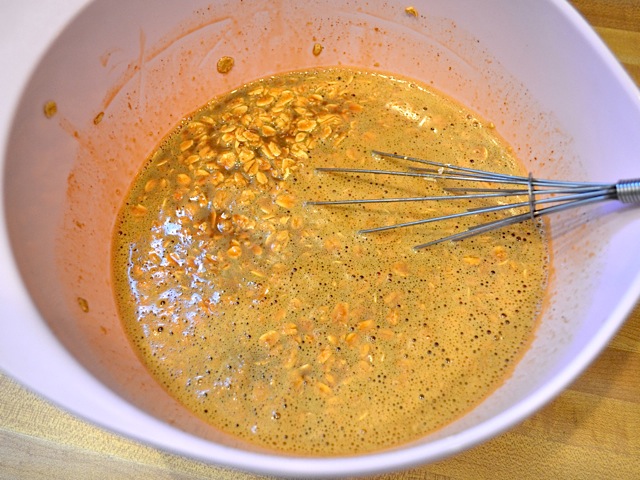 oats added into mixing bowl 