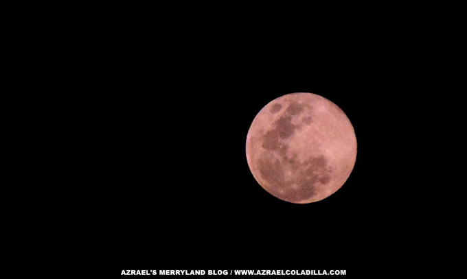 Pink Moon shines over the skies of Cavite, Philippines 