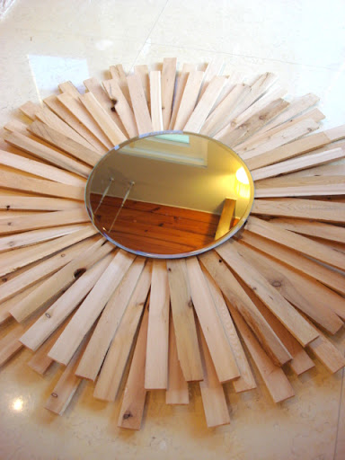 Wood Sunburst Mirror