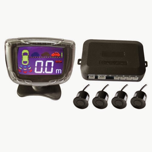 AUBIG PZ500 LCD Digital Car Parking Sensor Backup Reverse Radar Alert System with 4 Sensors