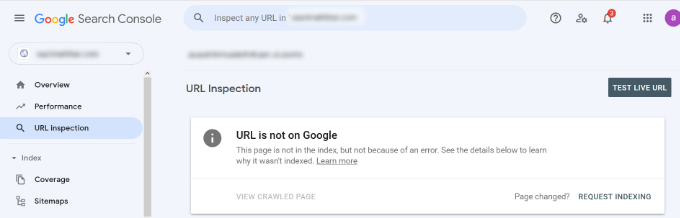 Ferramenta de inspeção de URL
